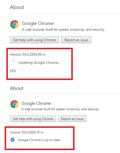 Update Your Chrome Browser to Latest Version 